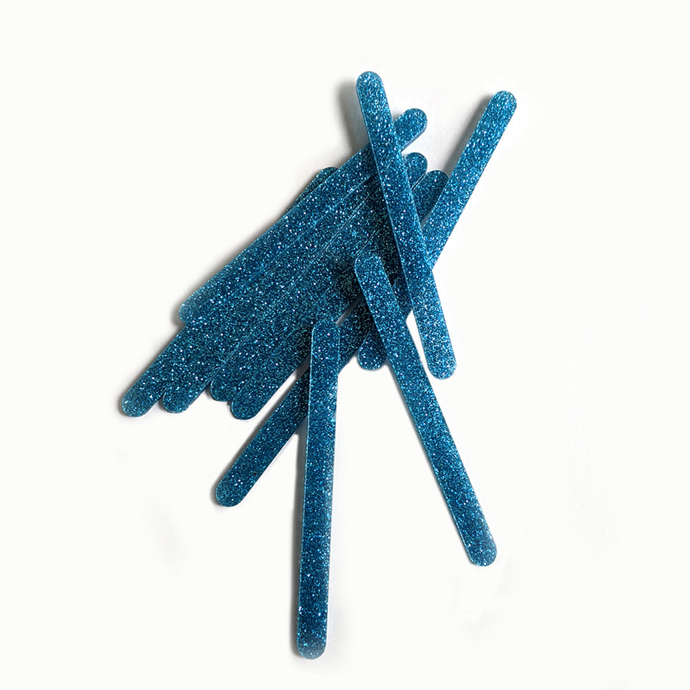 Dark Blue Glitter Popsicles Acrylic Sticks (10 pcs)