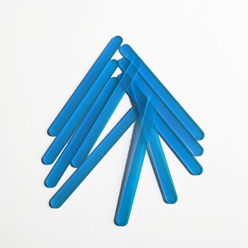 Transparent Blue Popsicles Acrylic Sticks (10 pcs)