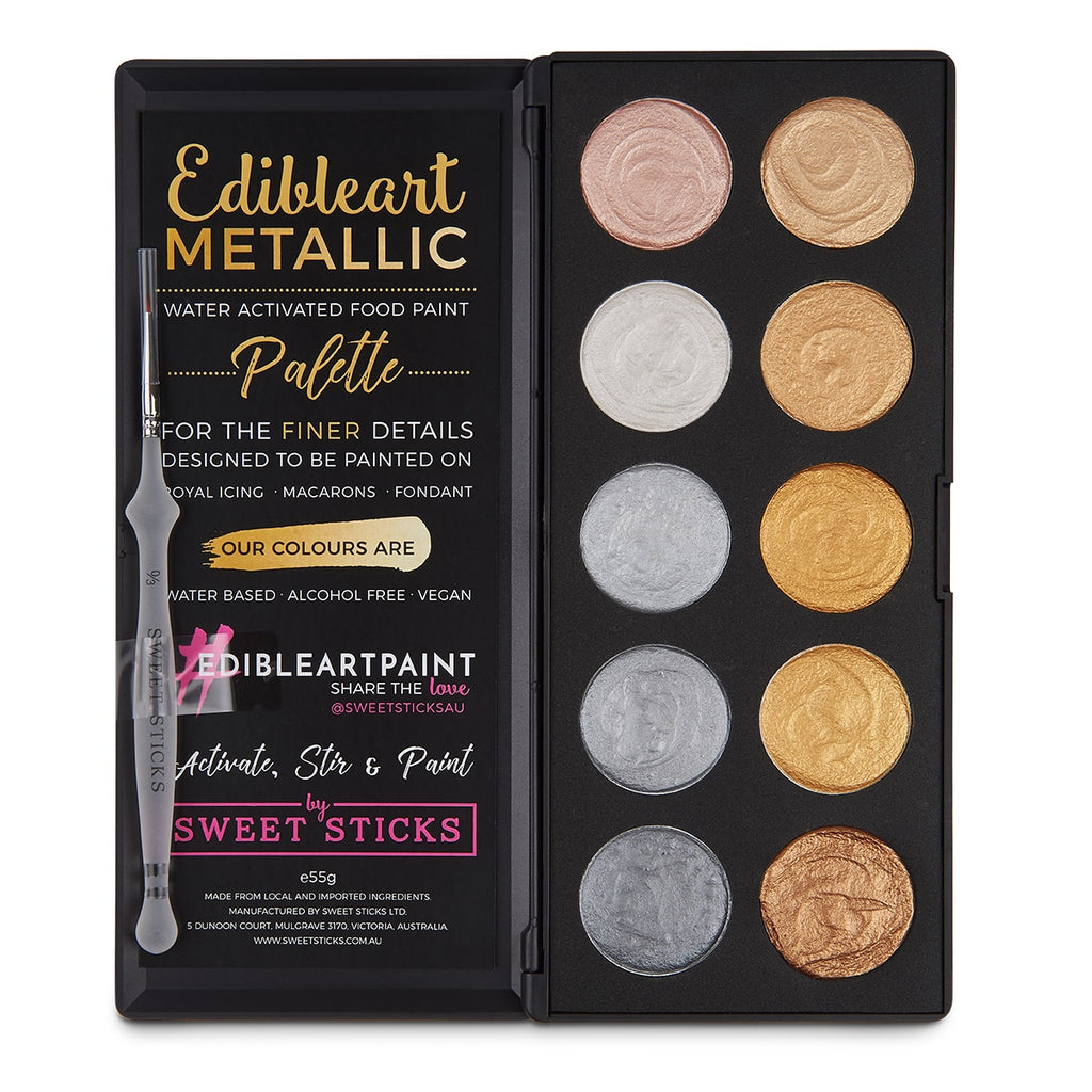 Edibleart Water Activated: Gold & Silver Palette (e55g)