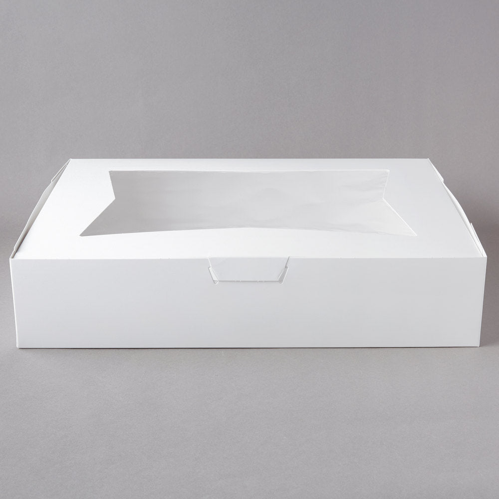19" x 14" x 4" White Window Cake / Bakery Box