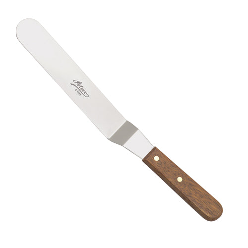 Ateco 1387 7 5/8" Blade Offset Baking / Icing Spatula with Wood Handle