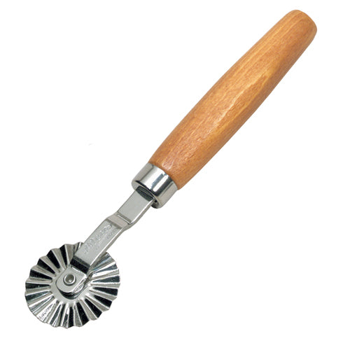 1-3/8in Fluted Pastry Wheel Cutter, Wood Handle