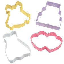 4 Piece Wedding Cookie Cutter Set