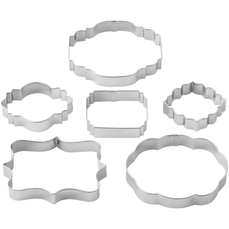Fondant and Gum Paste Plaque Cut-Outs, 6-Piece