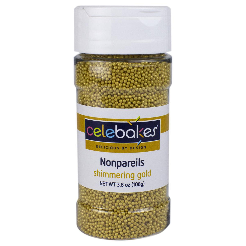 Celebakes Shimmering Gold Nonpareils, 3.8 oz