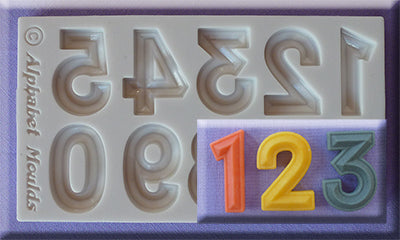 Bevelled Font Numbers by Alphabet Moulds