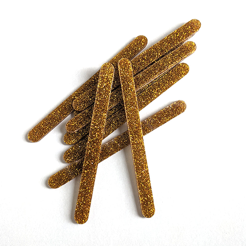 Gold Glitter Popsicles Acrylic Sticks (10 pcs)