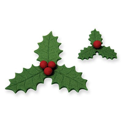 Foliage Plunger Cutters - Veined Three Leaf Holly