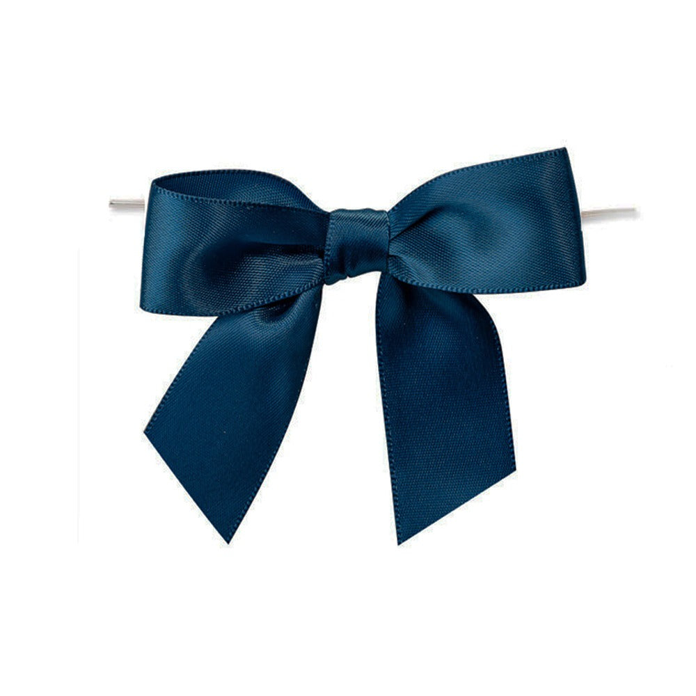 25 Pieces Navy Blue Twist Satin Bows