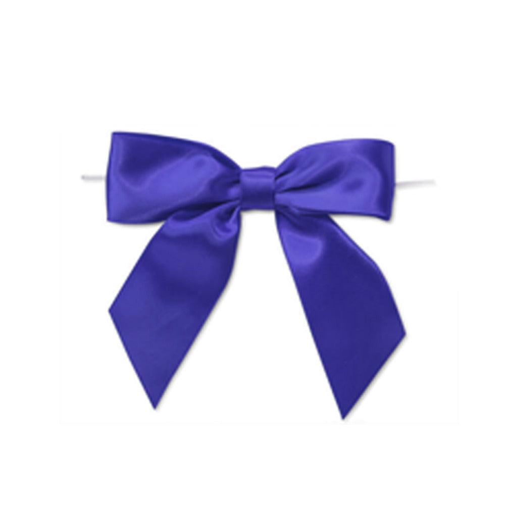10 Pieces Royal Blue Twist Satin Bows