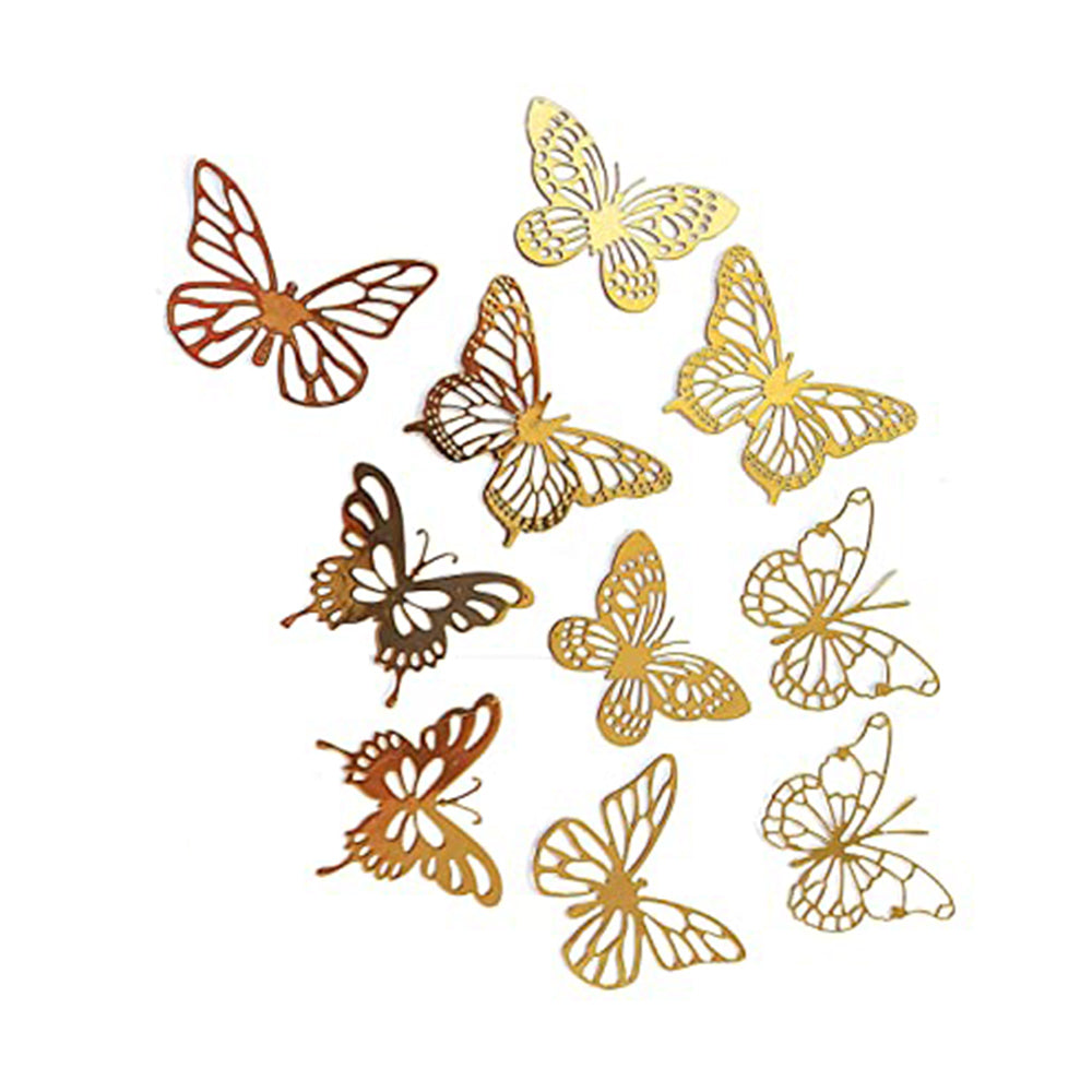 Gold Butterfly Cake Toppers (12 Pcs)