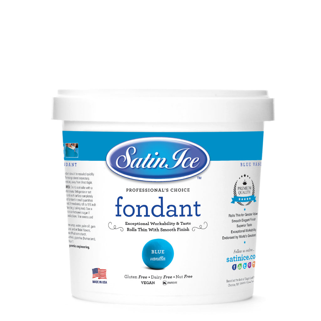 Satin Ice Blue Rolled Fondant Icing 2 Pounds
