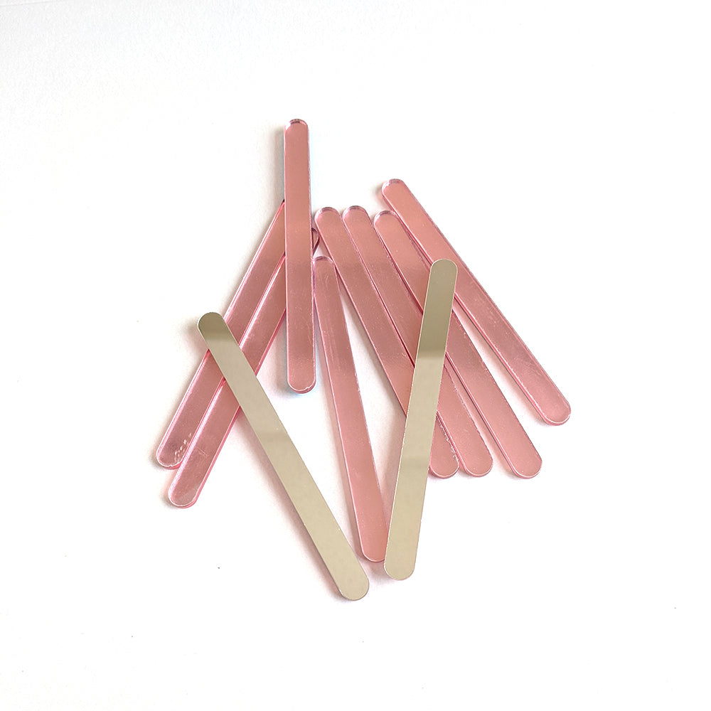 Mirror Pink Popsicles Acrylic Sticks (10 pcs)