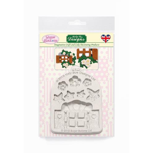 Sugar Buttons Enchanted Window & Flowers Silicone Mould