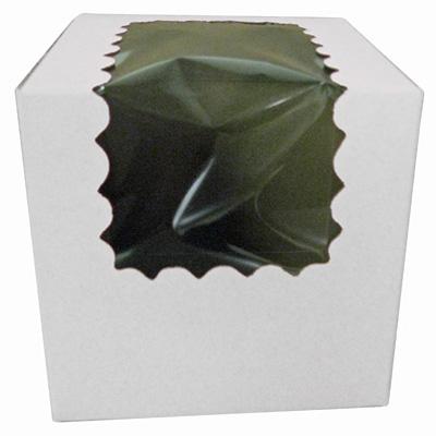 Cupcake Box W/wind White 4x4x4