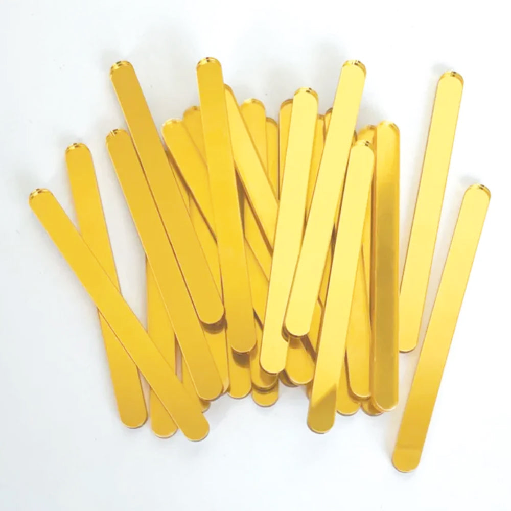 Transparent Gold Popsicles Acrylic Sticks (10 pcs)