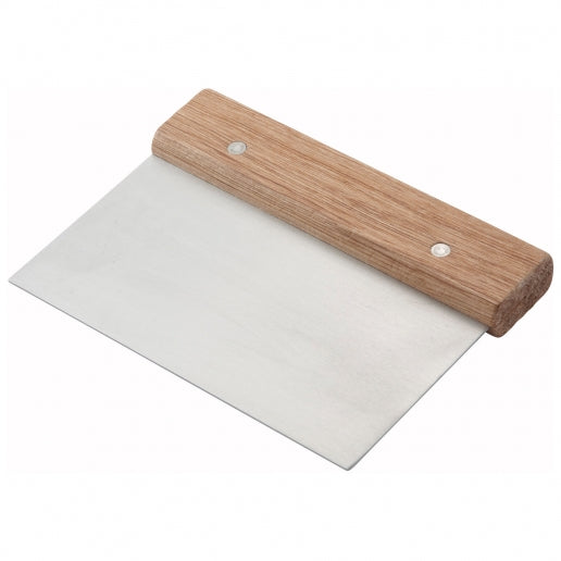 Stainless Steel 6" Dough Scraper with Wooden Handle