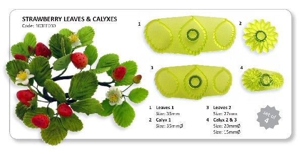 Strawberry Leaves & Calyx Cutter Set of 4
